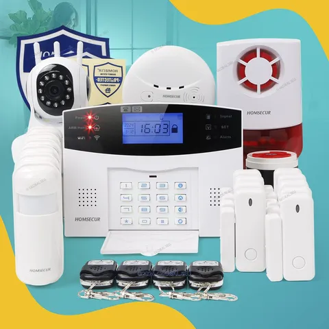 HOMSECUR APP Controlled Wireless &wired WIFI 4G SMS Autodial Burglar Alarm Syste