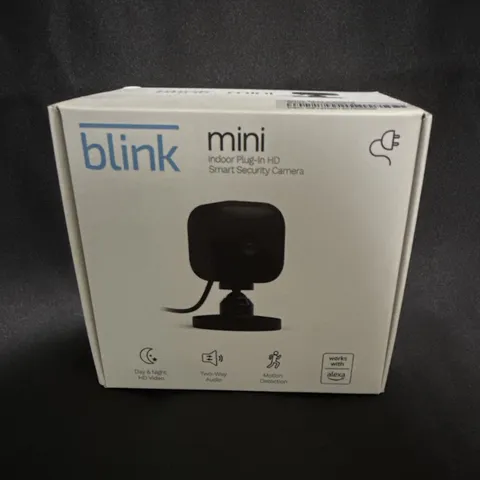 Blink Mini Indoor Plug-In HD Wi-Fi Camera, Alexa, Motion, Night Vision, Black