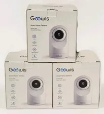 LOT OF 3 NEW GOOWIS 1080p WI-FI INDOOR CAMERA ALEXA COMPATIBLE WHITE 2-WAY AUDIO