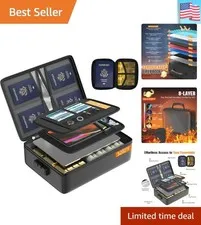5200°F Fireproof Document Organizer with Lock Fireproof & Waterproof File Org...