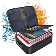 Waterproof Flame Retardant Document Bag with Lock, Organizer Carried5435