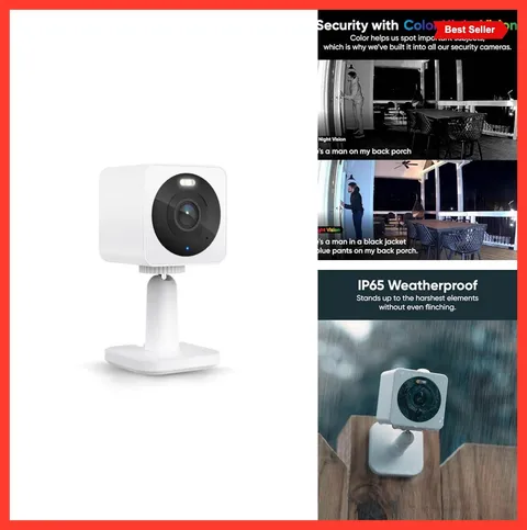 Security Camera 1080p Wi-Fi Indoor Outdoor IP65 Color Night Vision Two-Way