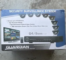 Guardian G4/8svs CCTV System 4 Cameras, DVR, High Resolution Display, 8 Channels
