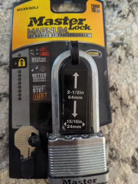 Master Lock Magnum U Lock 2.5 inch x 15/15 inch One Lock Two keys M5XKADLJ