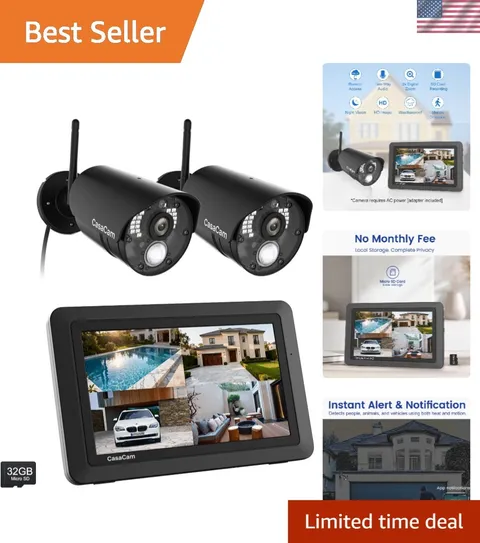 DIY Security Solution: GuardianCam Air with 7" Monitor, 2 Cameras & Free App