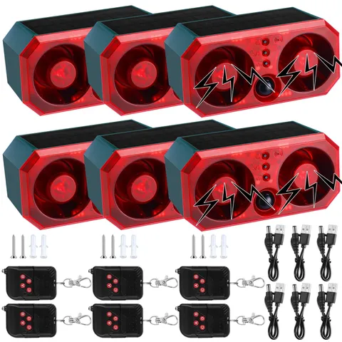 Qualirey 6 Pcs Solar Outdoor Motion Sensor Animal Deterrent