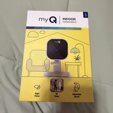 myQ Indoor Camera Gen 2 2K Wi-Fi Night Vision Motion 2-Way Audio White