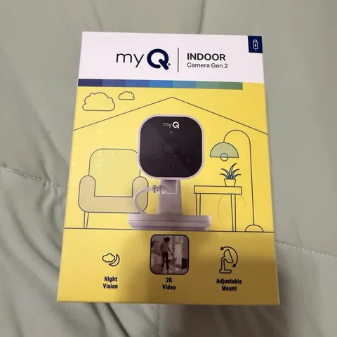 myQ Indoor Camera Gen 2 2K Wi-Fi Night Vision Motion 2-Way Audio White