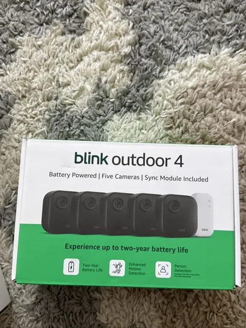 Blink Outdoor 4 (4th Gen) Battery Powered System w/ Sync module 5 camera System