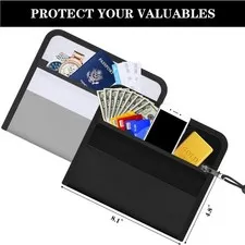 2 Pack Fireproof Money Bag Document Cash Bag for Passport Jewelry Files