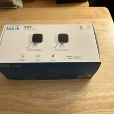 x2 Blink Mini Indoor Plug-in Smart Security Cameras 1080p HD Motion Detection