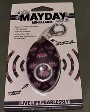 Mayday Mini Floral purple Defense Keychain Alarm Emergency Keyring New In Pack