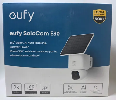 eufy SoloCam E30 2K Solar Security Camera 360° AI Tracking No Monthly Fee NEW