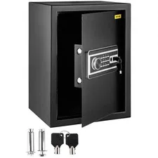 Safe Box, 2.1 CU.FT Fingerprint Safe Box for Money with 2 Keys & Digital Keypad,