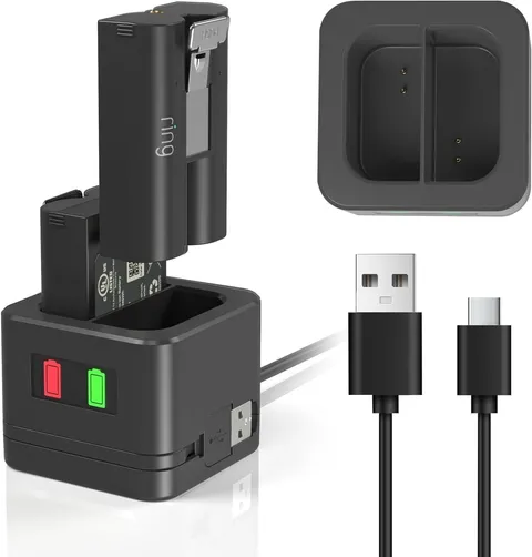 Compact Charger Station for Ring Doorbell & Cam Batteries: USB Type-C Compatible