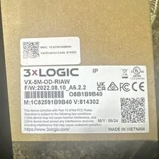 3xLogic VX-5M-OD-RIAW IP Dome Wired Color Camera White/Black 2024