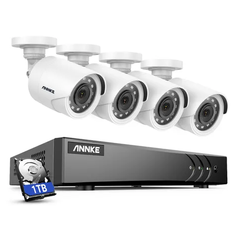 ANNKE 8CH 5MP Lite DVR 1080P Outdoor Security Camera System H.265+ IR Motion 1TB
