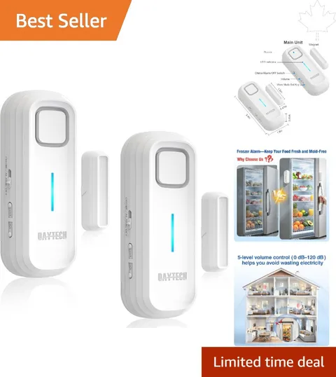 Compact Door Alarm with Adjustable Volume - Prevent Freezer Spoilage Easily