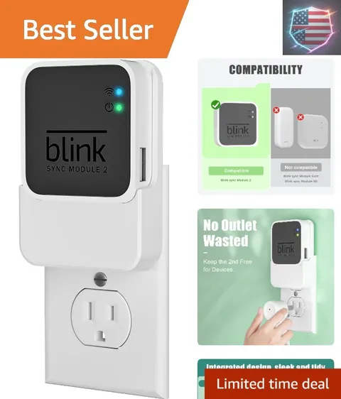 Outlet Wall Mount for Blink Sync Module 2, 2-in-1 Charging StationMount & Cha...