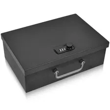 TOTOY Portable Fireproof Document Box with 3-digit Combination Lock, Safe Box