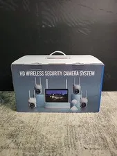 Wireless Security Camera System with Monitor Outdoor 4 WiFi Cameras Home LCD NVR