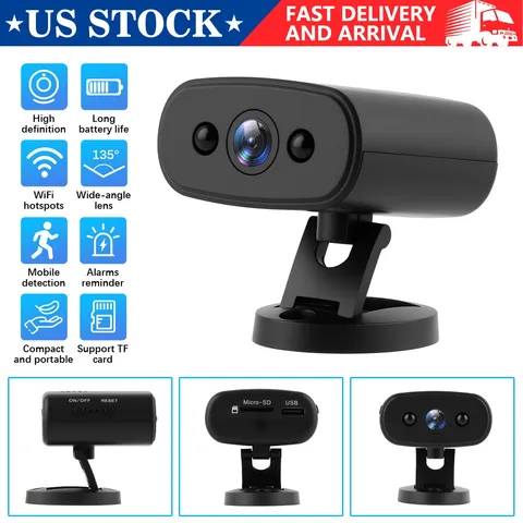 NEW 4K Mini Security Camera with Motion Detection & Sound Recording Alert WiFi .