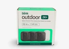 Blink Outdoor 2K+ Wireless Security Camera 3 Camera System Sync Black New Sealed