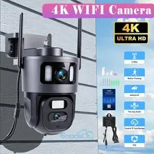 360° Dual View Security Camera Zoom Auto Tracking 2.4G/5G WiFi AI Motion Detect