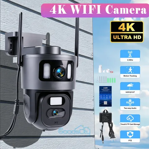 360° Dual View Security Camera Zoom Auto Tracking 2.4G/5G WiFi AI Motion Detect