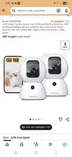 2.5K Indoor Camera 2pack, NonSubscription AI Person/Pet/Cry Detection, 4MP Pe...