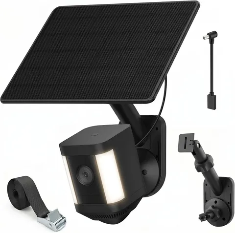 6W Solar Panel with Camera Mount for Ring Spotlight Cam Plus/Pro , Ring Stick