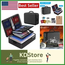 Portable Heat Insulated Fireproof File Bag with Combination Lock - 5200°F Safe