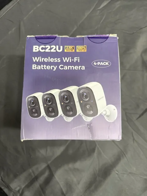 CiNMOORE BC22U 2.5K WiFi Battery Camera 4-Pack CM-BC22U