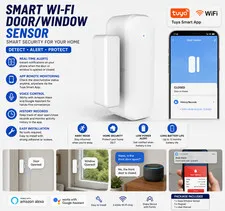 2Pcs Wifi Wireless Door and Window Sensor, Smart Security Door Contact Alarm