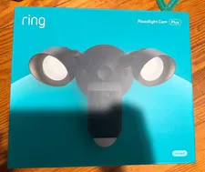 Ring Floodlight Cam Wired Plus Outdoor Wired Full HD Surveillance Camera - Black