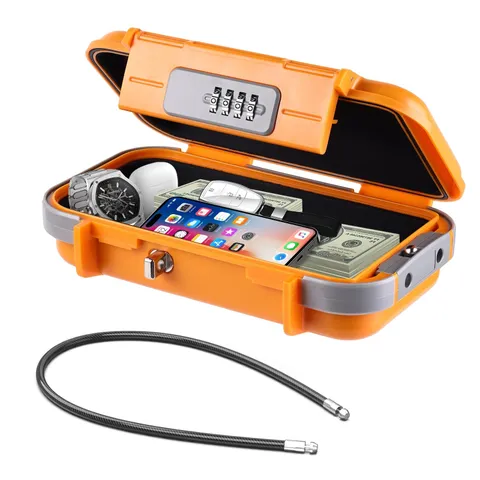 Hurinan Portable Safe Box with Code, [Waterproof Anti-Theft ]Travel Safe, Com...