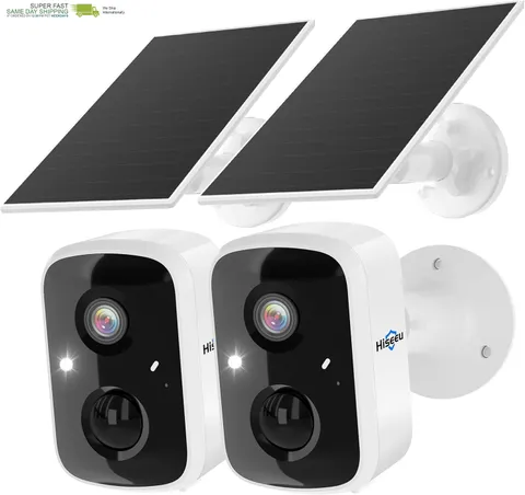 Solar Security Cameras Wireless Outdoor 2 Pack, Battery Powered 3K 4MP Wifi Came
