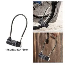 Steel Cable Lock 4 Digit Combination Padlock Sturdy Combination Lock Password
