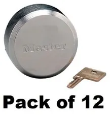 Master Lock 2-7/8" 6271KAW700A-80030 Keyed Alike Puck Shackleless Lock - 12 Pack