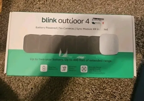 Blink Outdoor 4 (4th Gen) 5 Camera Battery Powered System W/ Sync module - NEW