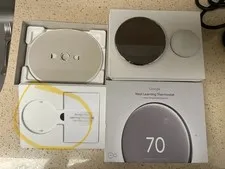 Google Nest Learning Thermostat 4th Gen w Sensor - Polished Silver  Missing Part
