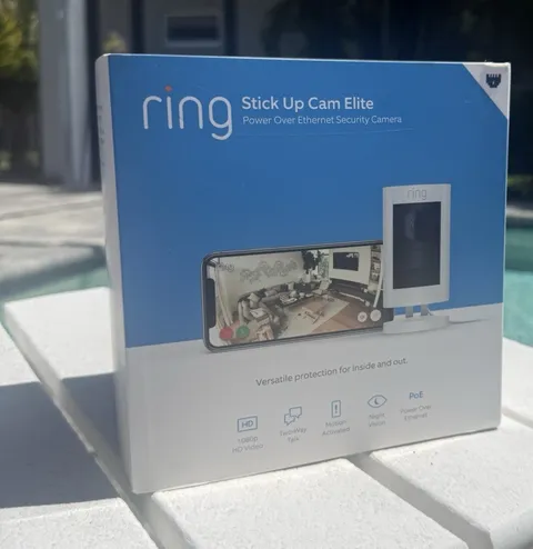 Ring Stick Up Cam Elite PoE Security Camera – 1080p HD – NEW