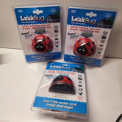 Water Leak Monitoring Sensor w/ Alarm 3 Pack Leak Bug Electronic Flood Detector