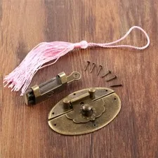 Chinese Old Style Chest Jewelry Box Latch Hasps Clasp Latch & Padlock Household