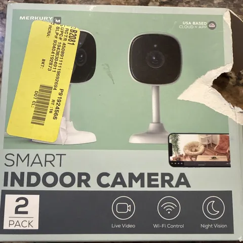 Set Of 2 Merkury Smart Indoor Security Camera 1080P with Voice Control MI-CW251