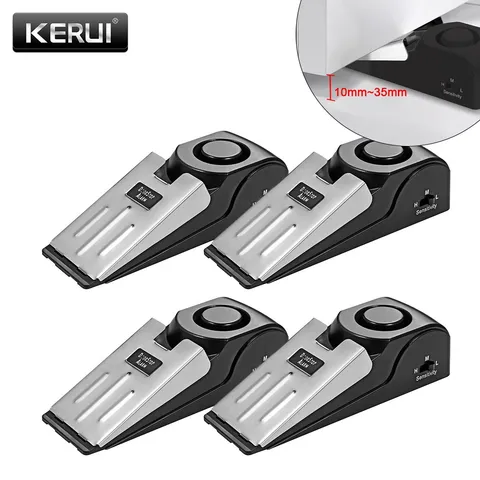 Door Stop Alarm 4 Pack 120dB Security Stopper Wedge for Travel Hotel Home Safety