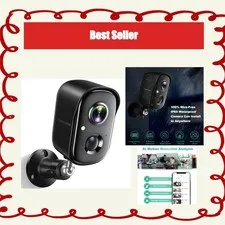 VISION WELL Wireless Security Camera 2K Battery Powered AI Motion Detection