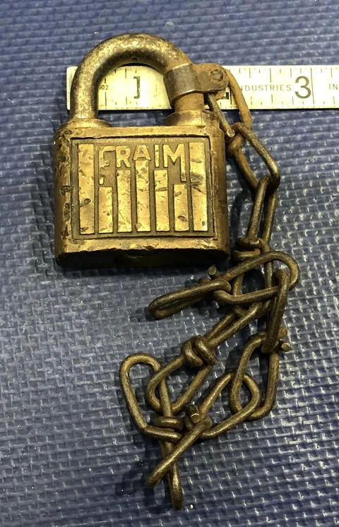 Fraim Brass Padlock pad lock vintage