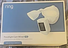 Ring Floodlight Cam Wired Pro - 1080p - Night vision - Birds eye view -White