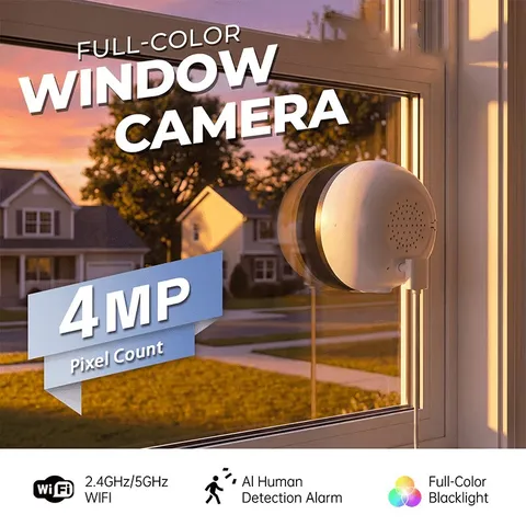 2K Window Cameras for Home Security, 5G & 2.4Ghz Wifi Indoor Camera with Full Co